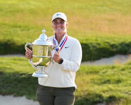 June 1, 2025, Erin, Wi, USA: MAJA STARK of Sweden holds the Harton S. Semple Trophy after winning the 80th LPGA, Golf Damen U.S. Womens Open at Erin Hills Golf Course in Erin, Wis. Stark became the third Swede to win the tournament in its 80-year history, finishing seven under. Erin USA - ZUMAb262 20250601_znp_b262_032 Copyright: xJeffxM.xBrownx