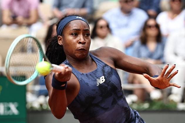 Coco Gauff, USA, during fourth round of 2025 French Open at Roland Garros, Paris, 02 06 2025; -