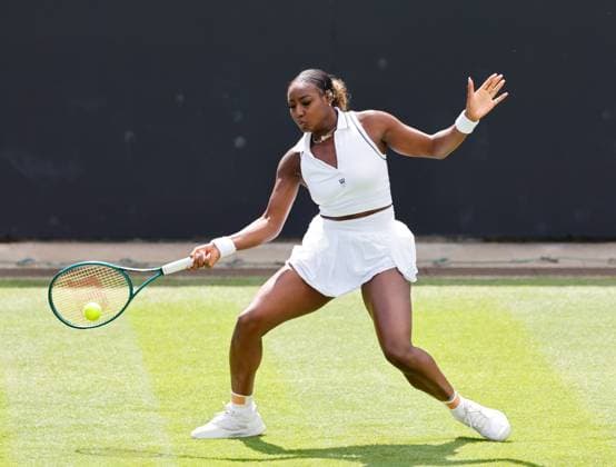 2nd June 2025; Edgbaston Priory Club, Birmingham, England: Lexus Birmingham Open Tennis, Day 1; Alycia Parks (USA) forehand in her womens singles match against Mimi& xa0;Xu& xa0;(GBR)  ActionPlus12797593 RogerxEvans