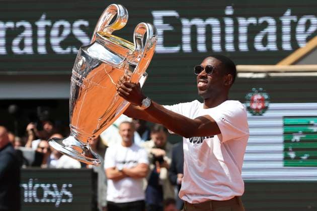 TENNIS : Roland Garros 2025 - Internationaux de France - 02 06 2025 Hommage a la victoire du Paris Saint Germain en ligue des champions - Ousmane Dembele (PSG) ParisFrance  Copyright: xMichtofx