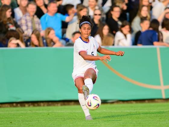Kennedy Wesley (USA U23, 05), Deutschland vs. USA, Fussball, Frauen, U23 Laenderspiel, Testspiel, Spielzeit 2024 2025, 02.06.2025 DFB REGULATIONS PROHIBIT ANY USE OF PHOTOGRAPHS AS IMAGE SEQUENCES AND OR QUASI-VIDEO, Eibner-Pressefoto Andreas Ulmer Deutschland vs. USA, Fussball, Frauen, U23 Laenderspiel, Testspiel, Spielzeit 2024 2025, 02.06.2025 Pforzheim Copyright: xEibner-Pressefoto AndreasxUlmerx EP_AUR