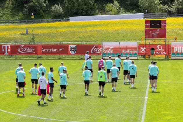 SOCCER - NL, AUT vs ROU SEEFELD,AUSTRIA,03.JUN.25 - SOCCER - UEFA Nations League, group stage, OEFB international match, Länderspiel, Nationalmannschaft Austria vs Romania, preview, training AUT. Image shows Team AUT.  GEPAxpictures xMichaelxKristen