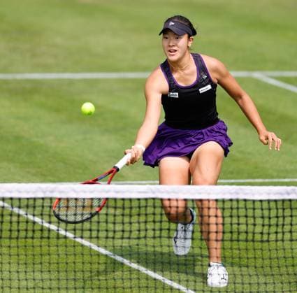 3rd June 2025; Edgbaston Priory Club, Birmingham, England: Lexus Birmingham Open Tennis, Day 2; Sayaka Ishii (JPN) at the net in her womens singles match against Sijia Wei (CHN)  ActionPlus12797809 RogerxEvans