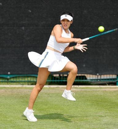 3rd June 2025; Edgbaston Priory Club, Birmingham, England: Lexus Birmingham Open Tennis, Day 2; Sijia Wei (CHN) forehand in her womens singles match against Sayaka Ishii (JPN)  ActionPlus12797810 RogerxEvans