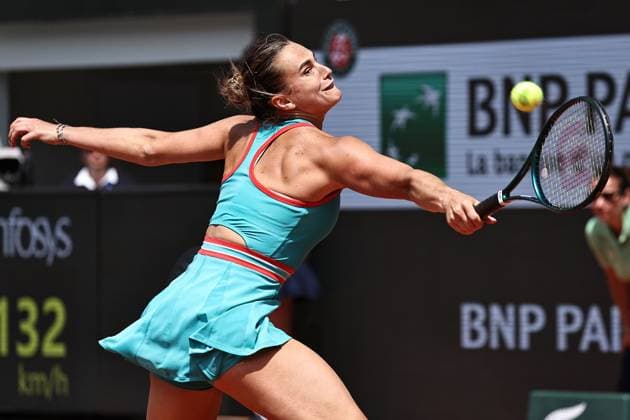 Aryna Sabalenka, BLR, during quarterfinals of 2025 French Open at Roland Garros, Paris, 03 06 2025; -