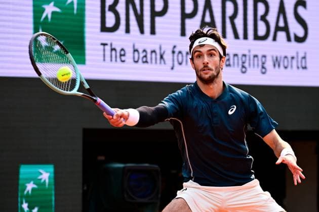 TENNIS : Roland Garros 2025 - Internationaux de France - 03 06 2025 Lorenzo Musetti ( Italy ) during the 2025 French Open at Roland Garros on Juin 03, 2025 in Paris, France. ( Photo Dante Badano PSNewz ) - ParisFrance  Copyright: xx