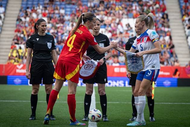 during a Women s Nations League match between Spain and England at Stage Front Stadium in Barcelona, Barcelona, Spain, on June 03 2025. Photo by Felipe Mondino Copyright: x@FELIPExMONDINOx