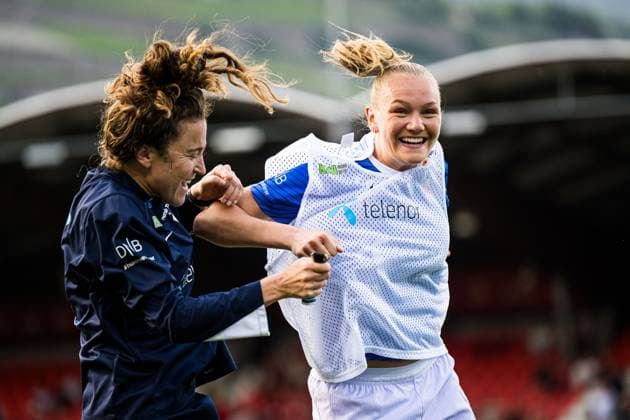 250603 Frida Maanum of Norway warms up ahead of the UEFA Women™s Nations League football match between Switzerland and Norway on June 3, 2025 in Sion. Photo: Marius Simensen BILDBYRAN COP 238 bbeng dam football fotball fotboll norge norway soccer sveits switzerland uefa women s nations league Copyright: MARIUSxSIMENSEN BB250603BB532
