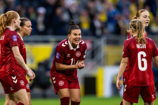 250603 Katrine Veje of Denmark looks dejected after 1-0 during the Women s Nations League football match between Sweden and Denmark on June 3, 2025 in Stockholm. Photo: Emma Wallskog BILDBYRAN COP 320 JM0698 fotboll football soccer fotball nations league uefa womens nations league sverige sweden danmark denmark dam bbeng depp Copyright: EMMAxWALLSKOG BB250603EW014