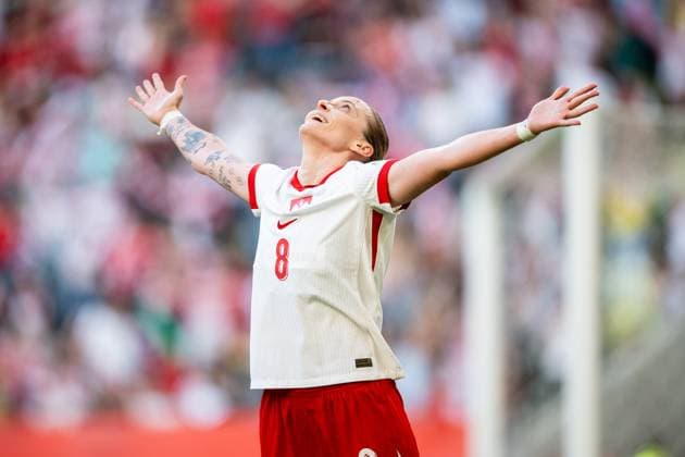 03.06.2025 GDANSK ( POLAND ) PILKA NOZNA KOBIET ( WOMEN™S FOOTBALL ) MECZ UEFA LIGI NARODOW POLSKA - RUMUNIA ( WOMEN™S UEFA NATIONS LEAGUE MATCH POLAND - ROMANIA ) NZ Ewelina Kamczyk radosc bramka gol na 1:0 FOTO MATEUSZ SLODKOWSKI CYFRASPORT NEWSPIX.PL --- Newspix.pl POLAND OUT!  20250603_CS_MS_089