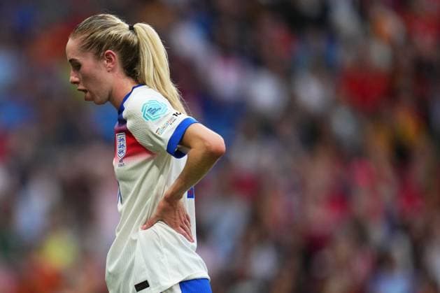 Missy Bo Kearns of England looks dejected Spain Women v England Women, UEFA Women s Nations League - League A - Group 3, Football, RCDE Stadium, Barcelona, Spain - 03 Jun 2025 EDITORIAL USE ONLY No use with unauthorised audio, video, data, fixture lists, club league logos or live services. Online in-match use limited to 120 images, no video emulation. No use in betting, games or single club league player publications.  Copyright: xBaguxBlanco Shutterstockx 15338013cx