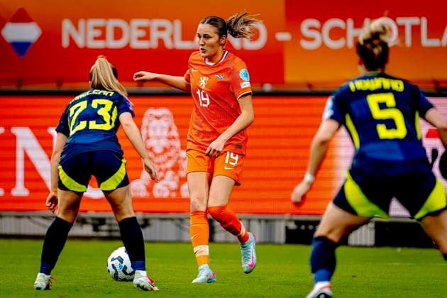 Netherlands midfielder Wieke Kaptein during the match Netherlands - Scotland (women) at the Koning Willem II stadium for the UEFA Nations League women season 2024-2025 in TILBURG, Netherlands on 3 june 2025, (photo by Marcel van Dorst EYE4images DeFodi Images)