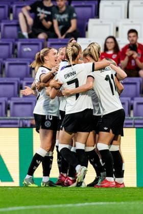 UEFA Women’s Nations League: Österreich - Deutschland; 03.06.2025 Jubel zum 0:1 durch Sydney Lohmann (Deutschland, 8) UEFA Women’s Nations League: Österreich - Deutschland; Wien, Franz-Horr-Stadion am 03.06.2025 Copyright: xBEAUTIFULxSPORTS Wunderlx