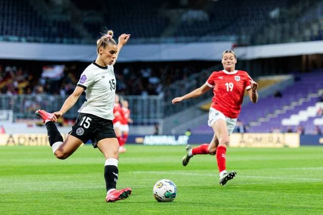 UEFA Women’s Nations League: Österreich - Deutschland; 03.06.2025 Selina Cerci (Deutschland, 15) am Ball UEFA Women’s Nations League: Österreich - Deutschland; Wien, Franz-Horr-Stadion am 03.06.2025 Copyright: xBEAUTIFULxSPORTS Wunderlx