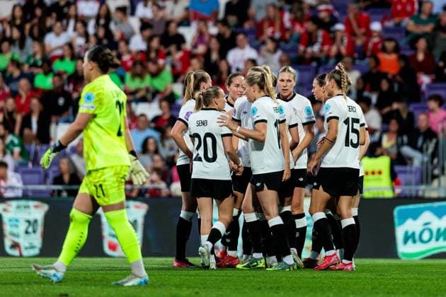 UEFA Women’s Nations League: Österreich - Deutschland; 03.06.2025 Jubel zum 0:2 durch Lea Schüller (Deutschland, 11) UEFA Women’s Nations League: Österreich - Deutschland; Wien, Franz-Horr-Stadion am 03.06.2025 Copyright: xBEAUTIFULxSPORTS Wunderlx