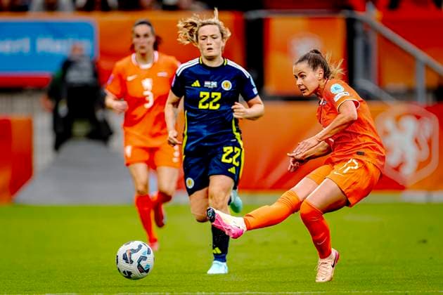 Netherlands midfielder Victoria Pelova during the match Netherlands - Scotland (women) at the Koning Willem II stadium for the UEFA Nations League women season 2024-2025 in TILBURG, Netherlands on 3 june 2025, (photo by Marcel van Dorst EYE4images DeFodi Images)
