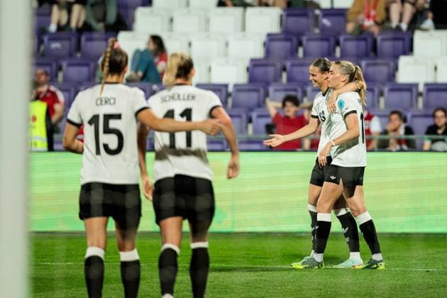 UEFA Women’s Nations League: Österreich - Deutschland; 03.06.2025 Jubel zum 0:6 durch Laura Freigang (Deutschland, 10) UEFA Women’s Nations League: Österreich - Deutschland; Wien, Franz-Horr-Stadion am 03.06.2025 Copyright: xBEAUTIFULxSPORTS Wunderlx