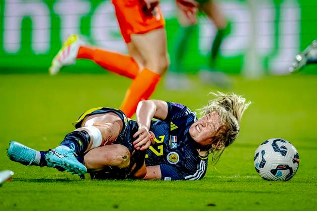 Scotland midfielder Erin Cuthbert during the match Netherlands - Scotland (women) at the Koning Willem II stadium for the UEFA Nations League women season 2024-2025 in TILBURG, Netherlands on 3 june 2025, (photo by Marcel van Dorst EYE4images DeFodi Images)