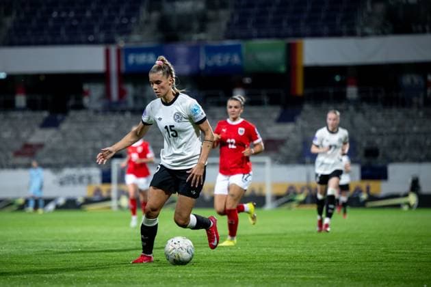 Selina Cerci (Deutschland, 15) am Ball, AUT, Oesterreich vs Deutschland, Frauen Fussball Nationalmannschaft, UEFA Womens Nations League, 6. Spieltag, Saison 2024 2025, 03.06.2025 AUT, Oesterreich vs Deutschland, Frauen Fussball Nationalmannschaft, UEFA Womens Nations League, 6. Spieltag, Saison 2024 2025, 03.06.2025 Wien Copyright: xEibner-Pressefoto Memmlerx EP_MMR