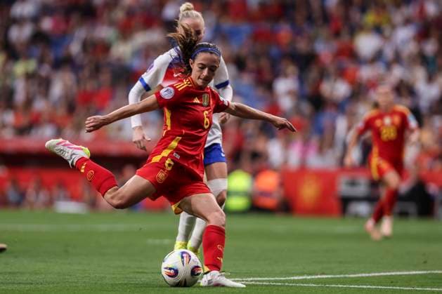 June 3, 2025, Cornella, Barcelona, SPAIN: Aitana Bonmati of Spain in action during the UEFA Womens Nations League 2024 25 Grp A3 MD 6, match between Spain and England at RCDE Stadium on June 03, 2025 in Cornella, Barcelona, Spain. Cornella SPAIN - ZUMAa181 20250603_zaa_a181_195 Copyright: xJavierxBorregox