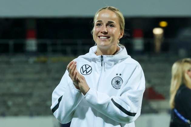 Giulia Gwinn (Germany) jubelt, UEFA Women s Nations League 2024 25 Grp A1 MD6, Austria and Germany, Viola Park am 03. June 2025 in Wien, Oesterreich. (Foto von Marco Steinbrenner DeFodi Images) Giulia Gwinn (Germany) cheers, UEFA Women s Nations League 2024 25 Grp A1 MD6, Austria and Germany, Viola Park, June 3, 2025 in Vienna, Austria. (Photo by Marco Steinbrenner DeFodi Images)
