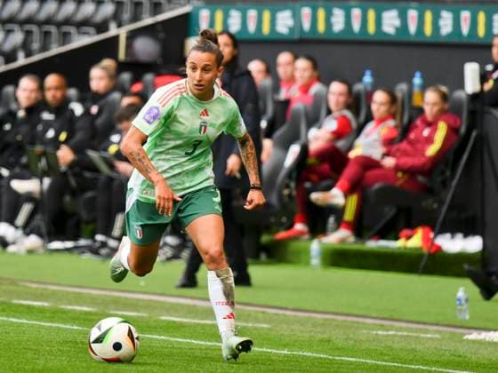 Football - Women™s Nations League - League A - Group 4 - Wales vs Igtaly - Swansea.com Stadium - Tuesday 3rd June 2025 Elisabetta Oliviero ITALY WOMEN on the attack COLORSPORT Winston Bynorth 