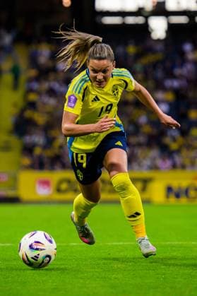 250603 Johanna Rytting Kaneryd of Sweden during the Women s Nations League football match between Sweden and Denmark on June 3, 2025 in Stockholm. Photo: Joel Marklund BILDBYRAN kod JM JM0698 fotboll football soccer fotball nations league uefa womens nations league sverige sweden danmark denmark dam bbeng Copyright: JOELxMARKLUND BB250603JM184