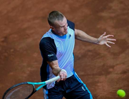 Vitaliy Sachko of Ukraine defeated Milos Karol of Slovakia (not seen) during their second round match of the UniCredit Czech Open, ATP, Tennis Herren Challenger tour in Prostejov, Czech Republic, June 4, 2025. (CTKxPhoto LudekxPerina) CTKPhotoP2025060403389  CTKPhotoP2025060403389