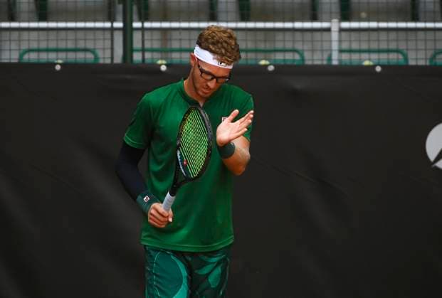 Vitaliy Sachko of Ukraine (not seen) defeated Milos Karol of Slovakia during their second round match of the UniCredit Czech Open, ATP, Tennis Herren Challenger tour in Prostejov, Czech Republic, June 4, 2025. (CTKxPhoto LudekxPerina) CTKPhotoP2025060403557  CTKPhotoP2025060403557