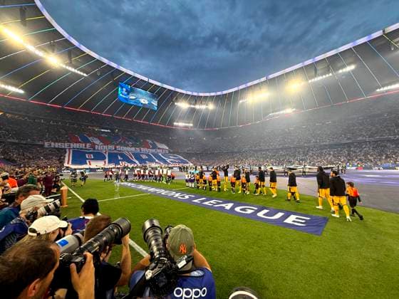 31.05.2025, Fussball UEFA Championsleague Finale 2025: Paris St. Germain - Inter Mailand, in der Allianz-Arena München. Einmarsch der Spieler vor dem Spiel, hier die Mailänder