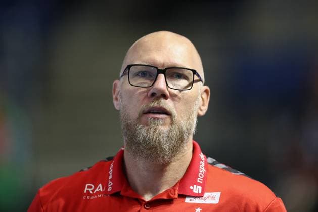 04.06.2025, xtgx, Handball, Daikin HBL, SC Magdeburg - SG Flensburg Handewitt v.l. Ales Pajovic (Flensburg, Trainer) Portrait, Portraet, Einzelbild Magdeburg