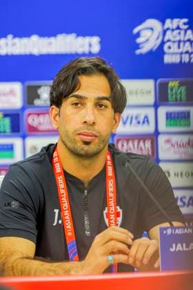 Iraq Korea Pre-Match press conference, PK, Pressekonferenz Goalkeeper Jalal Hassan and other Iraq national football team members attend the press conference on June 4, 2025 in Basra, Iraq, ahead of the World Cup qualifiers match against the visiting South Korea the next day. Basra Basra Iraq Copyright: xSaburxRashidx