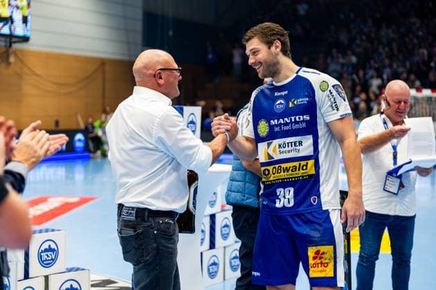 04.06.2025, GER, Handball, Maenner, Saison 24 25, 1.Daikin Handball Bundesliga, 33.Spieltag, ThSV Eisenach - 1.VfL Potsdam Malte Donker (ThSV Eisenach,39) 99817 Eisenach Werner-Assmann-Halle Am Sportp Thueringen Deutschland