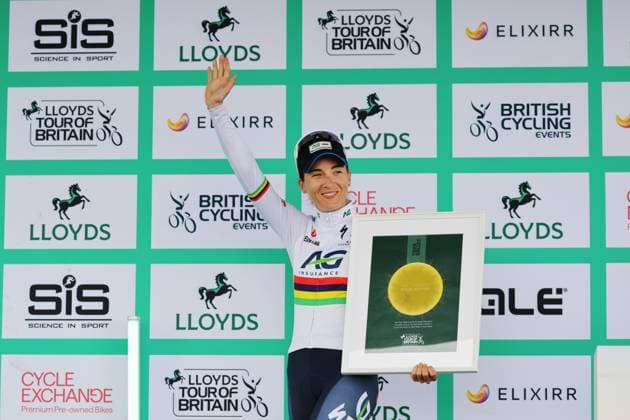 2025 Lloyds Tour of Britain Women Picture by Alex Whitehead SWpix.com -Picture by Alex Whitehead SWpix.com - 05 06 2025 - Cycling - UCI Women s World Tour - 2025 Lloyds Tour of Britain Women - Stage 1: Dalby Forest to Redcar - Kim Le Court Pienaar (AG Insurance - Soudal Team) winner of stage 1 Copyright: x xSWpix.comx(t axPhotographyxHubxLtd)xAlexxWhitehead SWpix.comx SWP-2944-0078