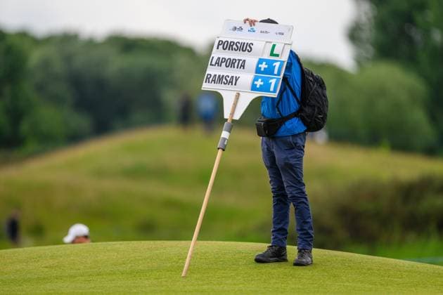 BADHOEVEDORP, 05-06-2025, The International, intermediate score during the KLM Open 2025 - Day 1. KLM Open 2025 - Day 1  x29628774x Copyright: