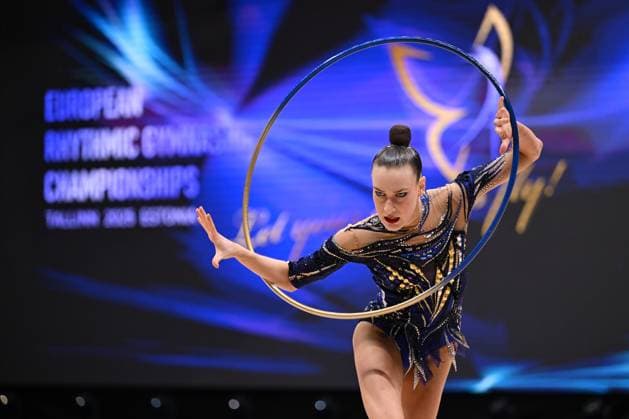 Bilder des Jahres 2025, Sport 06 Juni Sport Themen der Woche KW23 Sport Bilder des Tages VARFOLOMEEV Darja (GER) during European Rhythmic gymnastics, Rhythmische Sportgymnastik, RSG Championships Qualification Individual SENIORS, Gymnastics in Tallin, Estonia, June 05 2025  Copyright: xFilippoxTomasi IPAxSportx xipa-agency.netx xx IPA_58663820 IPA_Agency_IPA58663820