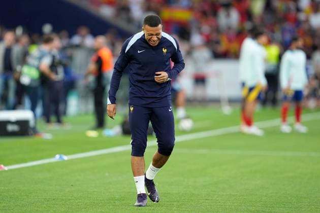 Kylian Mbappe (France) reacts during the UEFA Nations League match between Spain and France at Mercedes-Benz Arena Stuttgart Germany on 05 June 2025. Stoccarda Mercedes-Benz Arena Stoccarda Germany Copyright: xPhotoxGoalxPix MatteoxCiambellix SP24-1209-007