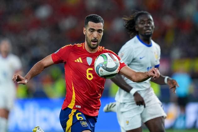 Mikel Merino (Spain) during the UEFA Nations League match between Spain and France at Mercedes-Benz Arena Stuttgart Germany on 05 June 2025. Stoccarda Mercedes-Benz Arena Stoccarda Germany Copyright: xPhotoxGoalxPix MatteoxCiambellix SP24-1209-021