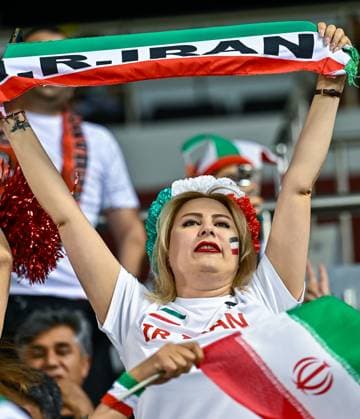 2026 FIFA World Cup, WM, Weltmeisterschaft, Fussball Qualifier -Qatar v Iran Iran fans cheer ahead of the FIFA World Cup 2026 AFC Asian Qualifiers group A third round match between Qatar and Iran at Jassim Bin Hamad Stadium in Doha, Qatar, on June 5, 2025 DOHA Qatar Copyright: xNOUSHADx