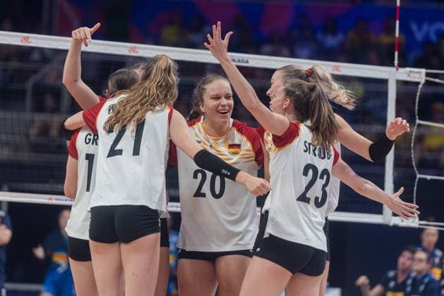 Germany vs Italy RIO DE JANEIRO, RJ - 05.06.2025: GERMANY VS ITALY - Italy& 39;s women& 39;s volleyball team wins in a tie break against Germany on the second day of the VNL, at Maracanazinho in Rio de Janeiro, RJ, this Thursday (05). (Photo: Letycia Miller Fotoarena) x2749674x  LetyciaxMiller