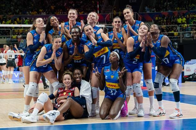 Bilder des Jahres 2025, Sport 06 Juni Sport Themen der Woche KW23 Sport Bilder des Tages Sport Bilder des Tages Germany vs Italy RIO DE JANEIRO, RJ - 05.06.2025: GERMANY VS ITALY - Italy& 39;s women& 39;s volleyball team wins in a tie break against Germany on the second day of the VNL, at Maracanazinho in Rio de Janeiro, RJ, this Thursday (05). (Photo: Letycia Miller Fotoarena) x2749702x  LetyciaxMiller