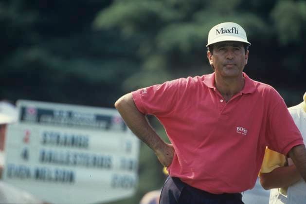 Archivbilder der Woche SPORT KW23 Seve Ballesteros at Golf Tournament UK Seve Ballesteros 1991 Golf Pictures Credit: Mark Newcombe www.visionsingolf.com In swing action on the golf course at a tournament Copyright: xMarkxNewcombex
