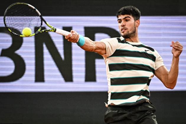 June 6, 2025, Paris, France, France: Carlos ALCARAZ of Spain during the thirteenth day of Roland-Garros 2025, French Open 2025, Grand Slam tennis tournament at Roland-Garros Stadium on June 06, 2025 in Paris, France. Paris France - ZUMAm308 20250606_zsp_m308_016 Copyright: xMatthieuxMirvillex