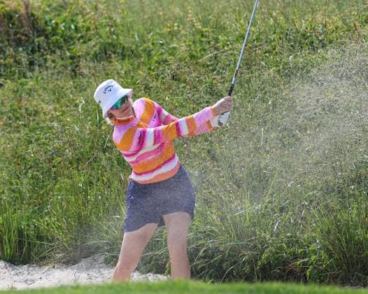 LPGA, Golf Damen 2025: ShopRite LPGA Classic Presented By Acer JUN 06 June 06, 2025: Madalene Sagstrom of Sweden punches her shot out of the trap during the ShopRite LPGA Classic Presented by Acer in Galloway, NJ. Mike Langish CSM (Credit Image: Ã‚Â Mike Langish Cal Media) (Credit Image: Ã‚Â Mike Langish Cal Sport Media) (Credit Image: Â Mike Langish Cal Sport Media) Galloway New Jersey United States of America EDITORIAL USE ONLY Copyright: xx ZUMA-20250606_zma_c04_119.jpg MikexLangishx csmphotothree390323