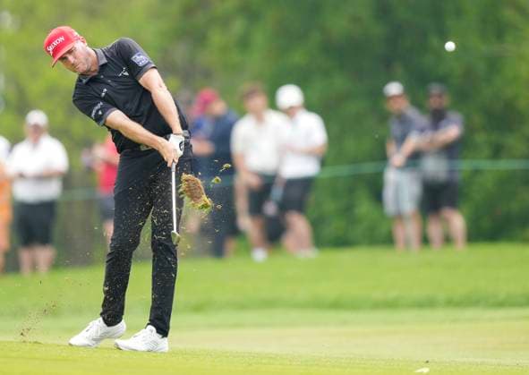 June 6, 2025, Caledon, On, CANADA: Canadian Taylor Pendrith hits his approach shot on the first fairway during second round of the RBC Canadian Open golf tournament in Caledon, Ont., on Friday, June 6, 2025. Golf 2025: Canadian Open: Second Round  - ZUMAc35_ 20250606_zaf_c35_148 Copyright: xNathanxDenettex