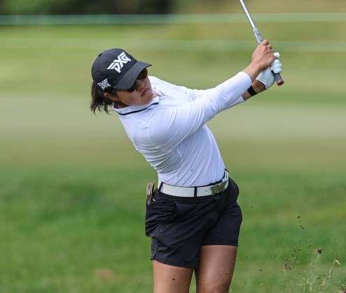 June 06, 2025: Auston Kim hits a chip shot to the green during the ShopRite LPGA, Golf Damen Classic Presented by Acer in Galloway, NJ. CSM Galloway United States of America - ZUMAc04_ 20250606_zma_c04_129 Copyright: xMikexLangishx