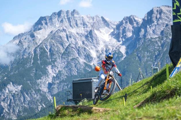 MOUNTAINBIKE - UCI MTB World Series LEOGANG,AUSTRIA,07.JUN.25 - CYCLING, MOUNTAIN BIKE - UCI Mountainbike World Cup, downhill. Image shows Jackson Goldstone (CAN).  GEPAxpictures xWolfgangxKofler