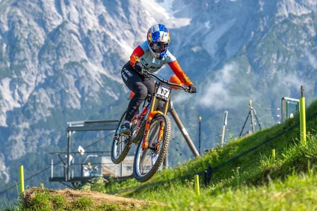 MOUNTAINBIKE - UCI MTB World Series LEOGANG,AUSTRIA,07.JUN.25 - CYCLING, MOUNTAIN BIKE - UCI Mountainbike World Cup, downhill. Image shows Jess Blewitt (NZL).  GEPAxpictures xWolfgangxKofler