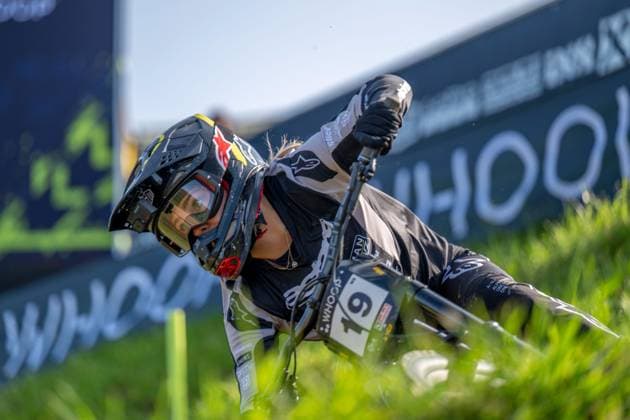 MOUNTAINBIKE - UCI MTB World Series LEOGANG,AUSTRIA,07.JUN.25 - CYCLING, MOUNTAIN BIKE - UCI Mountainbike World Cup, downhill. Image shows Lisa Bouladou (FRA).  GEPAxpictures xWolfgangxKofler
