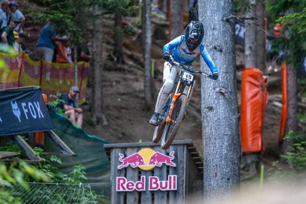 MOUNTAINBIKE - UCI MTB World Series LEOGANG,AUSTRIA,07.JUN.25 - CYCLING, MOUNTAIN BIKE - UCI Mountainbike World Cup, downhill. Image shows Veronika Widmann (ITA).  GEPAxpictures xWolfgangxKofler